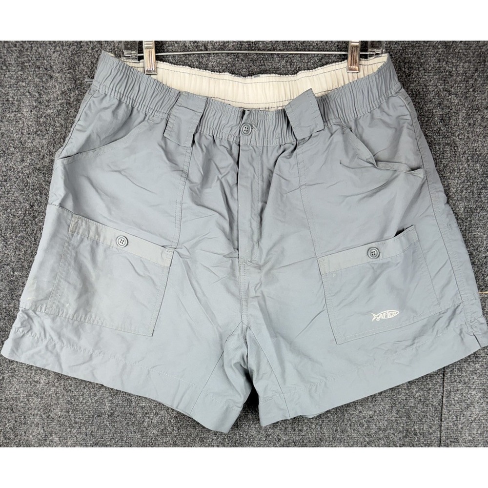 Aftco Shorts Mens 36 The Original M01 Cargo Active Fishing Gray 7"inseam